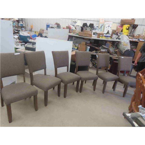 6 Matching Upholstered Dining Room Chairs 