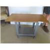 Image 1 : Metal Framed Rolling Stand with Wood Top 21'' x