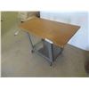Image 2 : Metal Framed Rolling Stand with Wood Top 21'' x