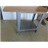 Image 4 : Metal Framed Rolling Stand with Wood Top 21'' x