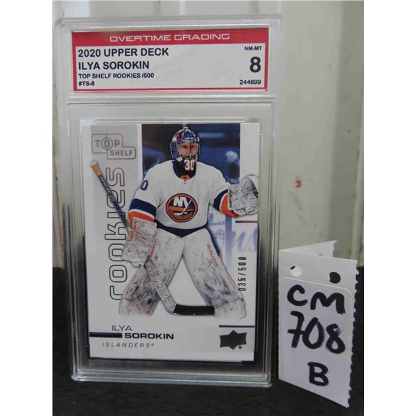 Graded Ilya Sorokin Rookie New York Islanders Card 