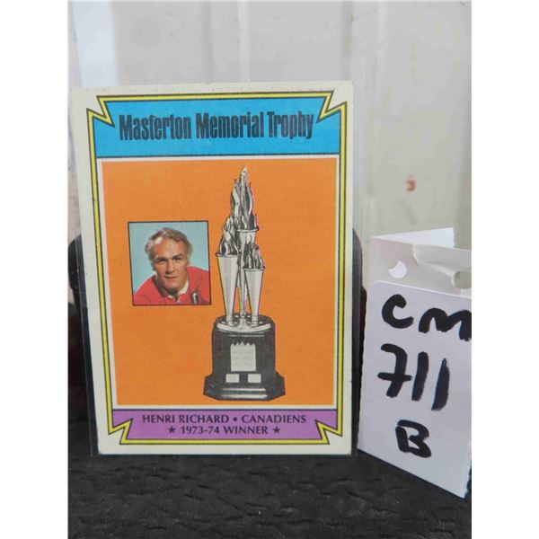1974-75 Henri Richard Montreal Canadiens Card