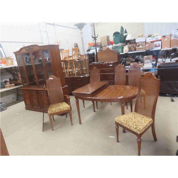 Dining Room Set: Buffet 79" x65" x 12" , Table, 2 Leaves, 