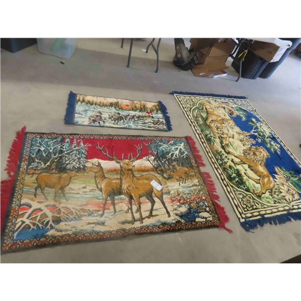 3 Vintage Decorative Rugs 48" x 72"