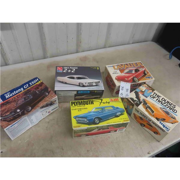 (5) Complete Car Models, 1/24&1/25 Scales. 