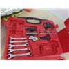 Image 3 : Red Metal Tool Box with Odds Tools, Tool Kit 