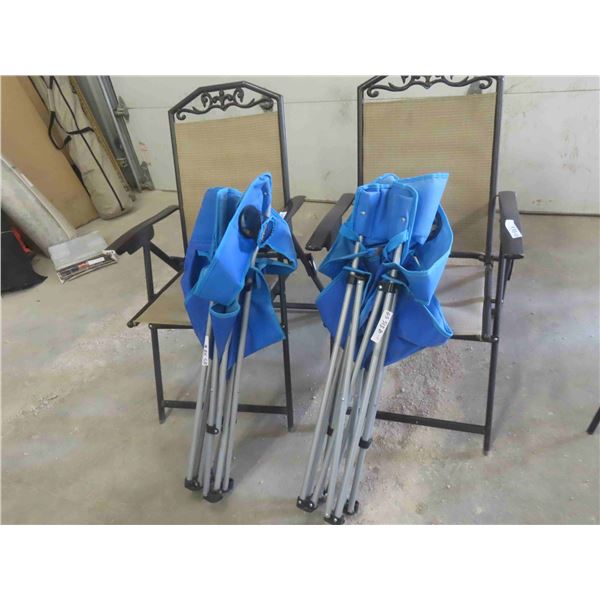 4 Folding Yard Chairs , 2-Styles 