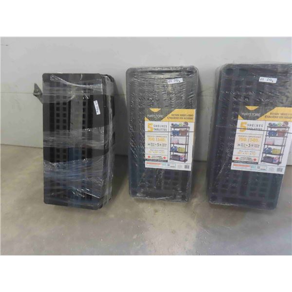 3 Tuffstore Resin Shelvin 36'' x 18'' x 72'' 