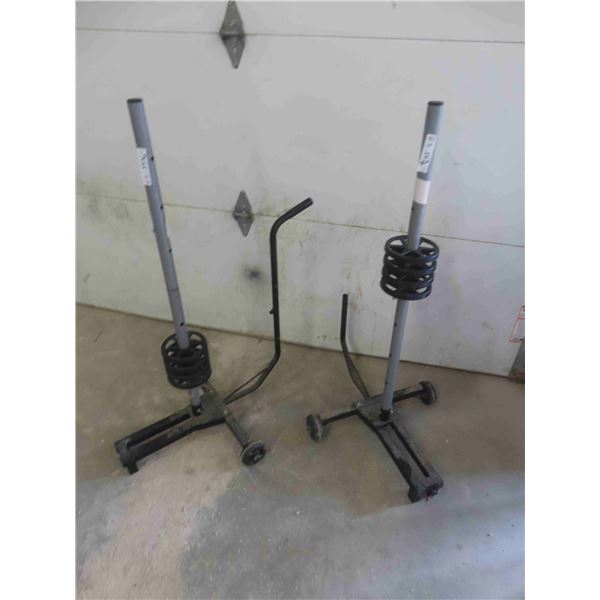 2 Rolling Tire Stands