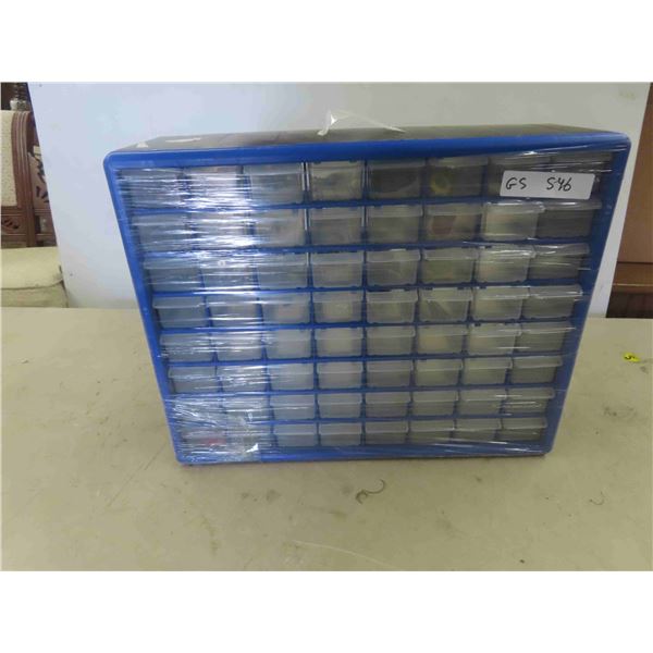 64 Drawer Organizer with Some Small Hardware 