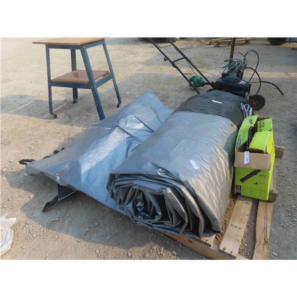 Car Port Tarp Cover with Anchors, No Frame 