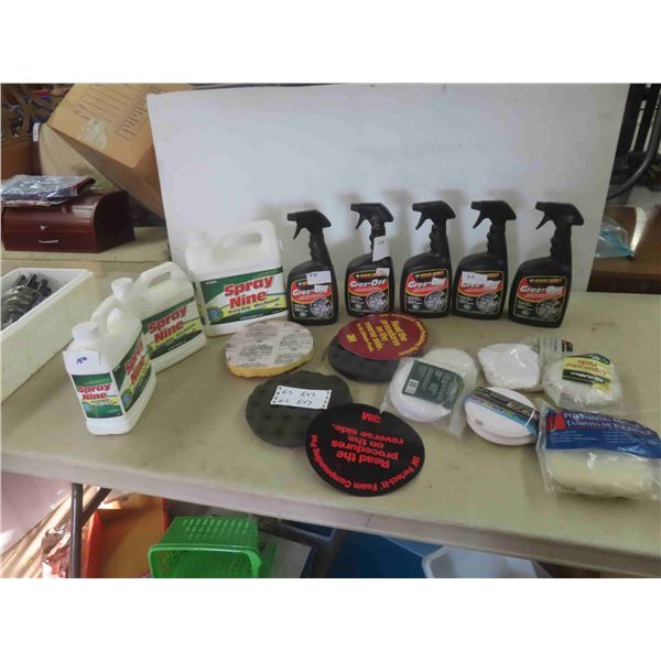 Heavy Duty Grez Off Cleaning Spray, Spray Nine, Buffing Pads & More 