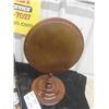 Image 4 : Antique Hand Carved Walnut Round Standing Mirror 15'' H x 