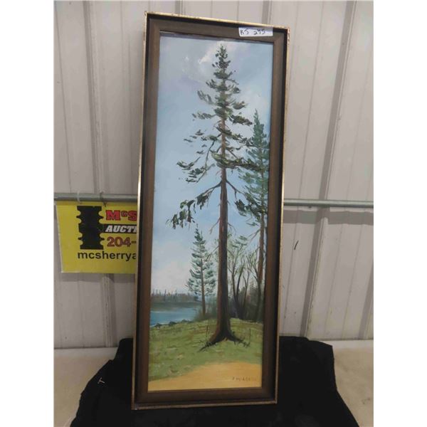 Vertical Rectangular Oil Painting 'Stand Tall' by Manitoba Artist 