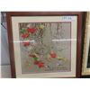 Image 3 : Vintage Crewei Work Framed Art 20 1/2'' x 20 1/2'' , Vintage 