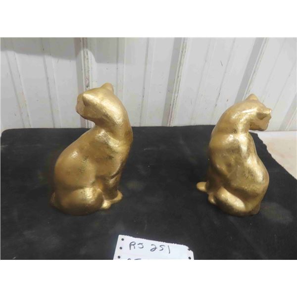 Pair of Gold Colored Mountain Lions 