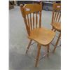 Image 4 : 2 Wood Swivel Bar Stools
