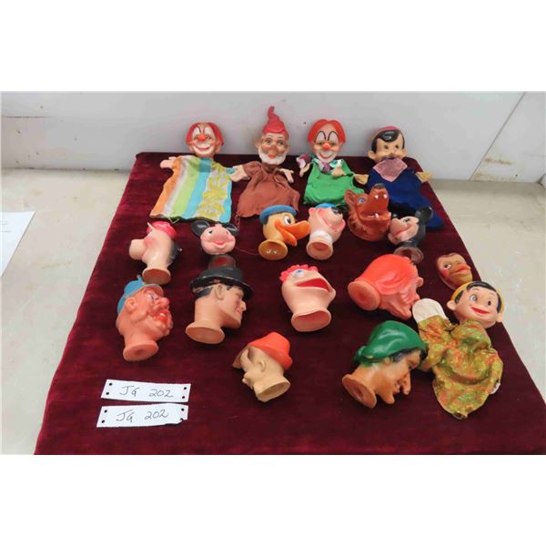 (17)Vintage Hand Puppets ( Dick Tracy, Pinochio, Mickey