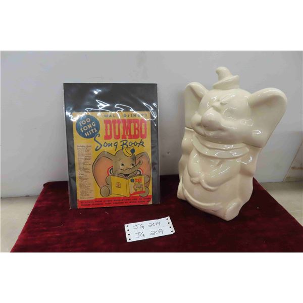 Vintage Dumbo the Elephant Cookie Jar and a 1941 Walt Disney 