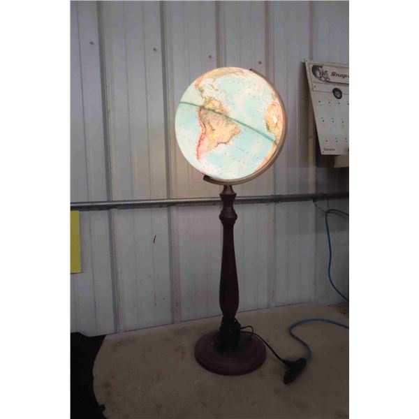 Light up Globe on Wood Stand (Hole in Asia)
