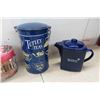 Image 2 : (3) pcs Tetly Tea - 1 Very Nice Teapot, 2 Cans, 2 Porcelin 