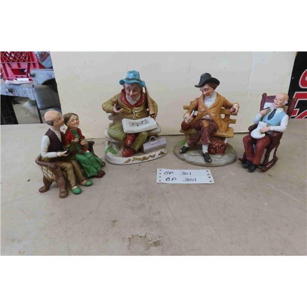 4 Detailed Figurines 8" to 6" Tall 