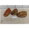 Image 1 : 3 Vintage Baseball Gloves / Trappers