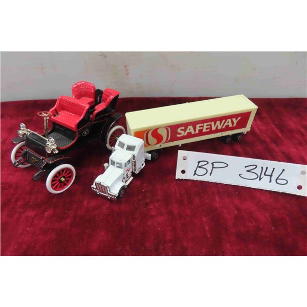 2 Die Cast Collectibles: Safeway Semi-Trailer Truck & 1903 Cadillac 