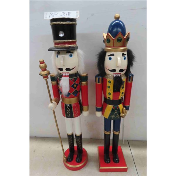 2 Wooden Nut Crackers 24" Tall