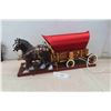 Image 1 : Clysdale Plastic Horses Pulling Wagon - Lights Up 11x25x8