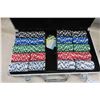 Image 2 : Poker Chips in Aluminum Case, Casino Style - Texas Hold Em 