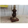 Image 2 : 2 Table Lamps with Wood and Brass Accents & Shade 26" High