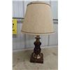 Image 4 : 2 Table Lamps with Wood and Brass Accents & Shade 26" High