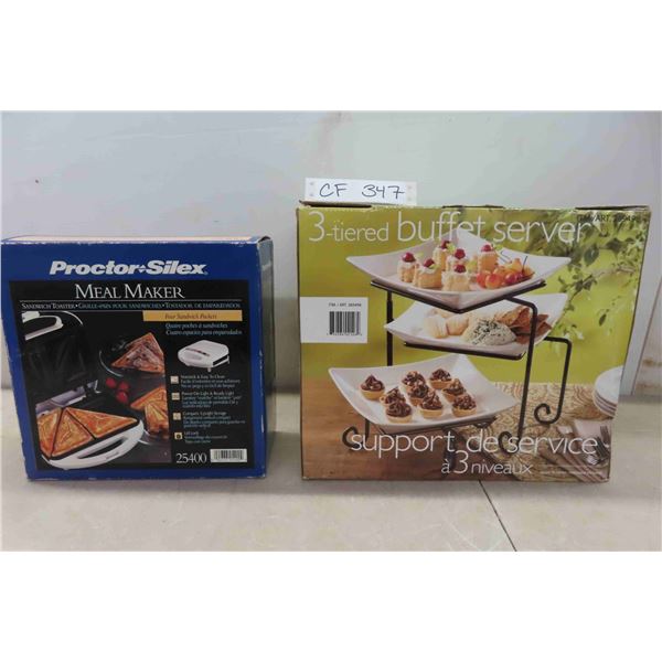 Panini Press and 3 Tiered Buffet Server- New Store 