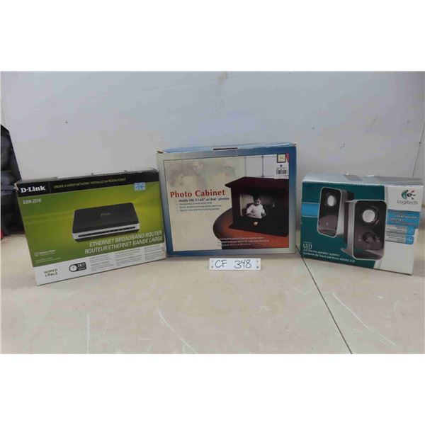 Desktop Speakers, Photo Cabinet and Ethernet Broadband 