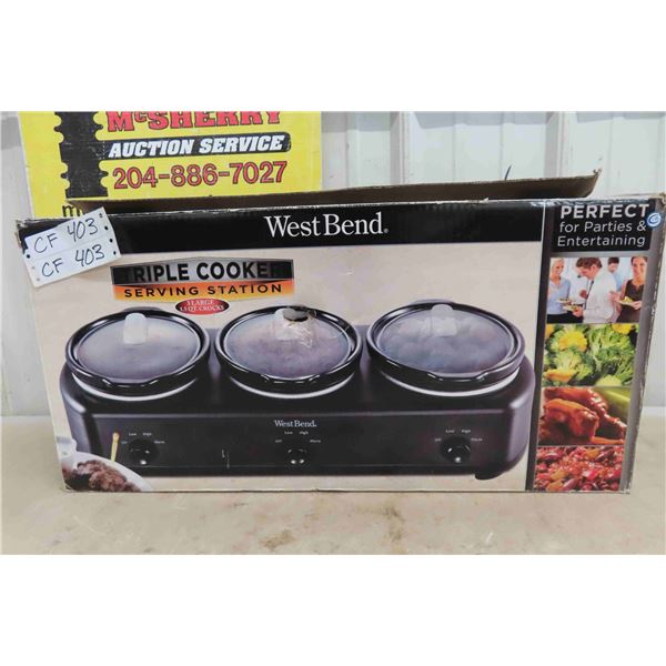 West Bend Triple Slow Cooker Serving Station with Kitchenaid 