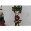 Image 6 : Standing 40"Tall Wooden Reindeer Figure + Glass Coffee Pot