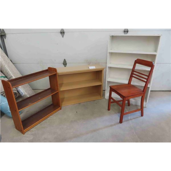 (3) Shelving Units: White Painted 47x30x8, 25x35x11