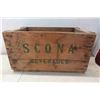 Image 3 : (12) Vintage Glass Bottles, Scona Wood Crate, Cream 