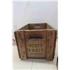Image 4 : (12) Vintage Glass Bottles, Scona Wood Crate, Cream 