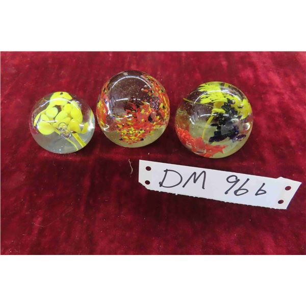 (3) Murano Paper Weights