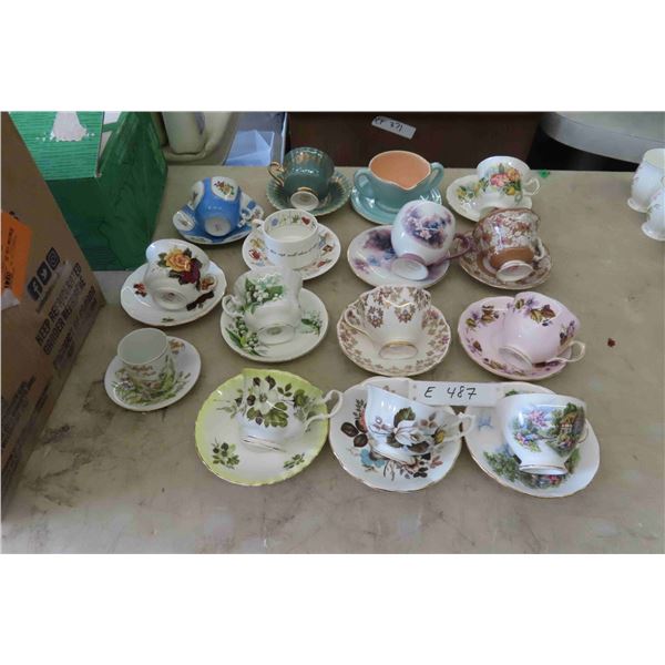 15 Tea Cups and Saucers: Paragon, Colclough Royal Albert + more 