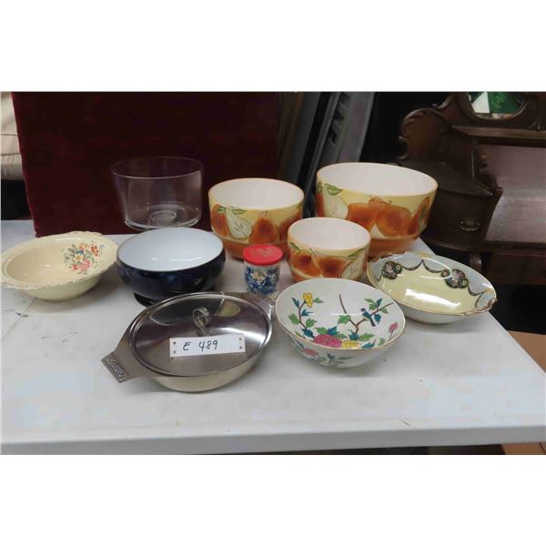 ServingWare,  3 Piece Matching Bowls, Stainless Bowl with Lid+ 