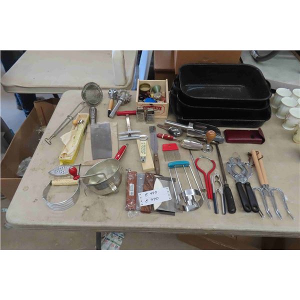 Roasting Pans, Kitchen Utensils, Sifter, Pastry Blender, Strainers, 