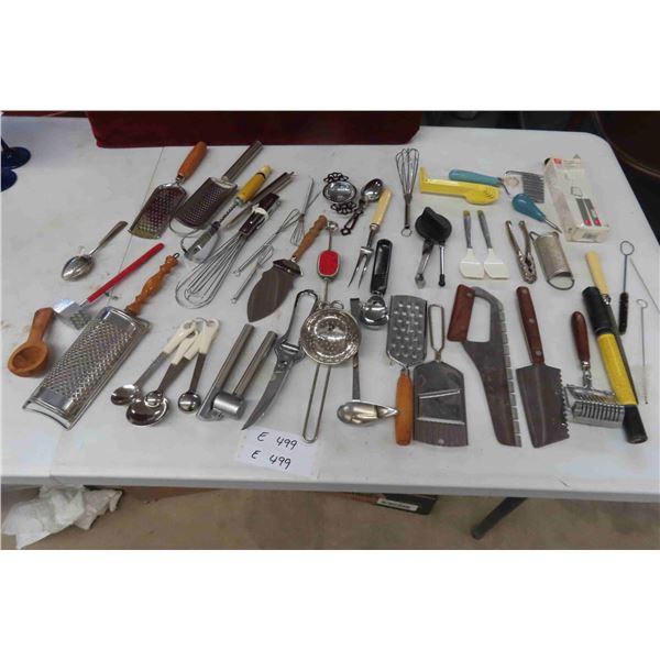 Kitchen Tools: Graters, Measuring Spoons, Garlic Press, 