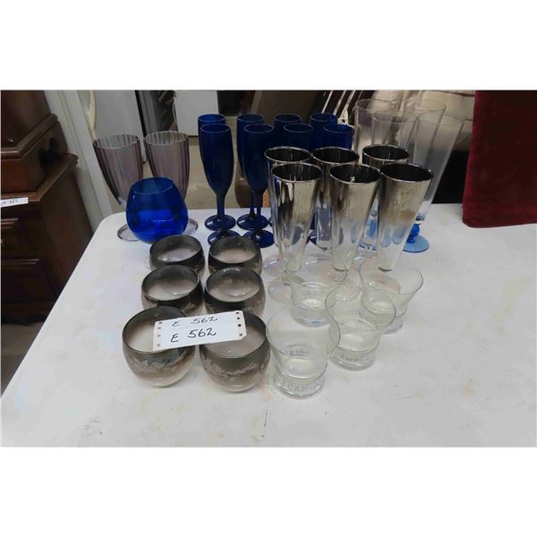 Glasses: Rock, Blue Champaign Flutes + More