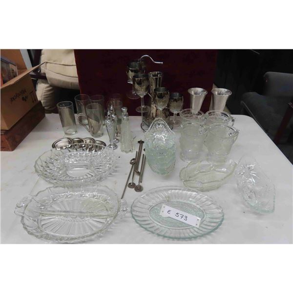 Crystal / Cut Glass Serving Ware, Salt , Pepper Shakers 