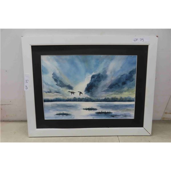 Joyce McLean Water Colour Painting Geese Signed 