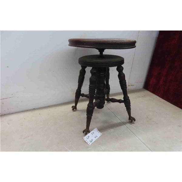 Glass Clawfoot Piano Stool