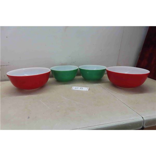 (4) Vintage Pyrex Bowls